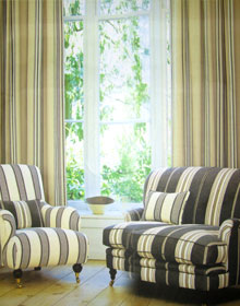 100% Cotton Stripe Drapes and Curtains